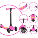 Byox Kinderroller Lamborghini 3 Räder klappbar PolyurethanRäder ABEC-7 LED-Räder Bremse rosa pink