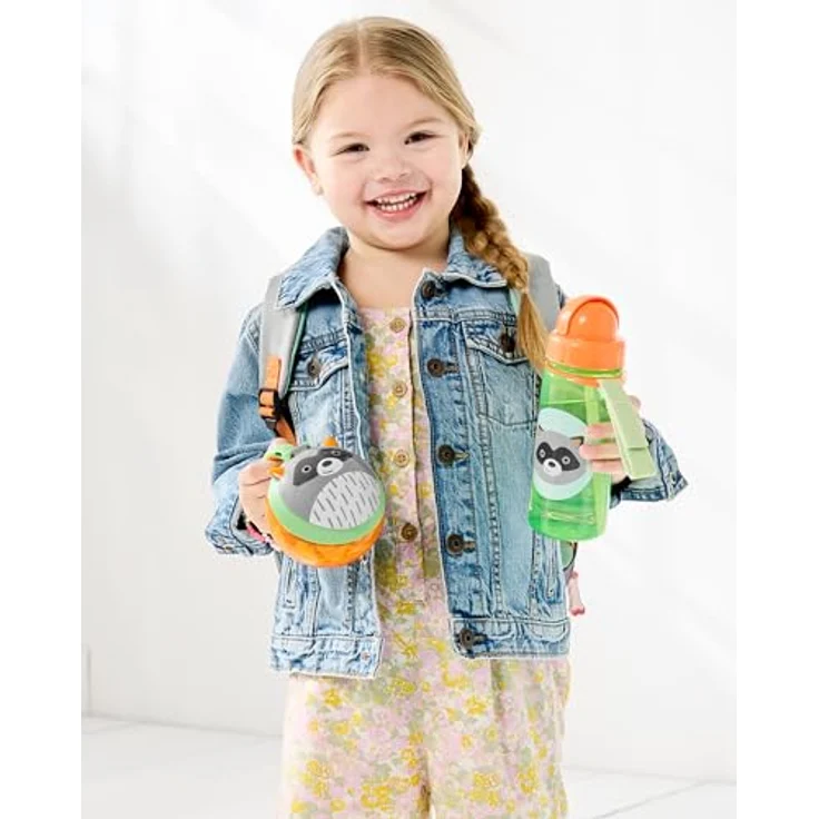 Skip Hop Zoo Kleiner Rucksack - Waschbär, Kindergartenrucksack mit niedlichem Design und praktischer Größe, grau – Bild 5