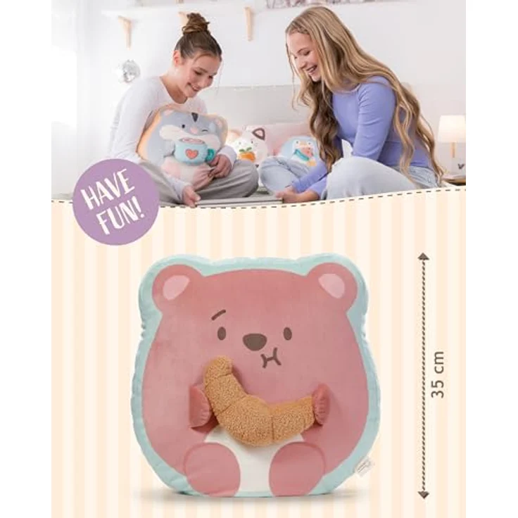 NICI Kuscheltier Bär Nomo mit Croissant, weiches mymochi Plüschtier, 35x33x12cm, braun, stylisches Zubehör für Kuscheln und Dekorieren, ideales Geschenk für Kinder und Erwachsene | 62391 – Bild 4