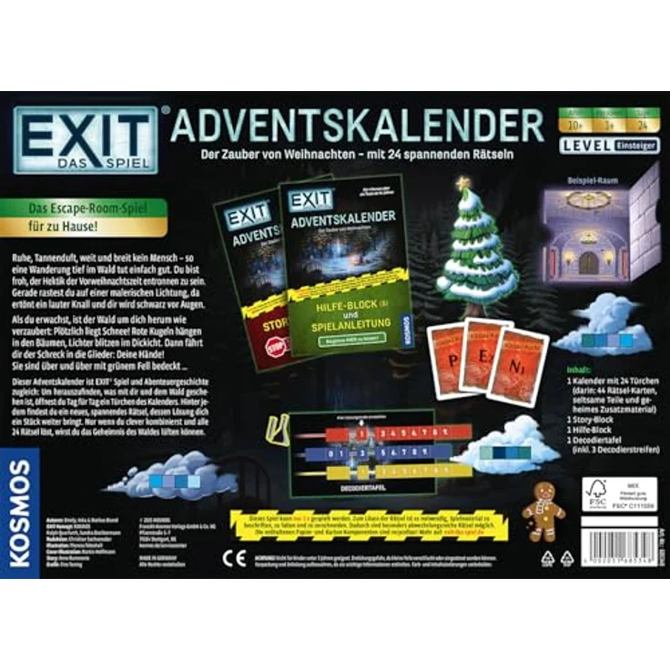 KOSMOS EXIT - Das Spiel Adventskalender 2025, Der Zauber von Weihnachten mit 24 spannenden Rätseln, Escape Game für Einsteiger – Bild 2