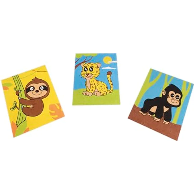 Jovi Play&Fun Sandmalerei-Set, 8 x 40 g farbiger Sand, 3 Tiermalfolien, für Kinder ab 3 Jahren – Bild 4