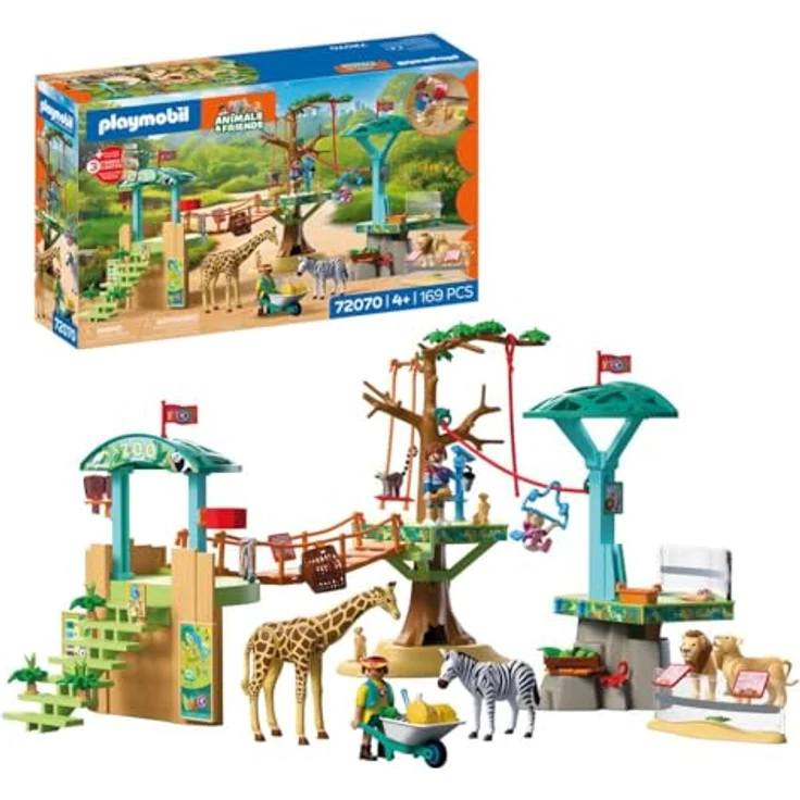 Playmobil Zoo - Klettern in der Wildnis, interaktives Spielset mit beweglichen Tieren und Roll-Futterfunktion – Bild 1