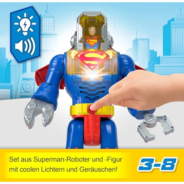 Mattel® Imaginext DC Super Friends Superman Insider im Exo-Anzug, Actionfigur mit Lichtern und Geräuschen – Bild 2