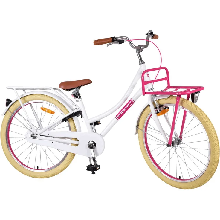 Volare Excellent Jugendfahrrad 24 Zoll ab 8 Jahre 130-145 cm Rücktritt, Stahlrahmen, 1 Gang, weiß