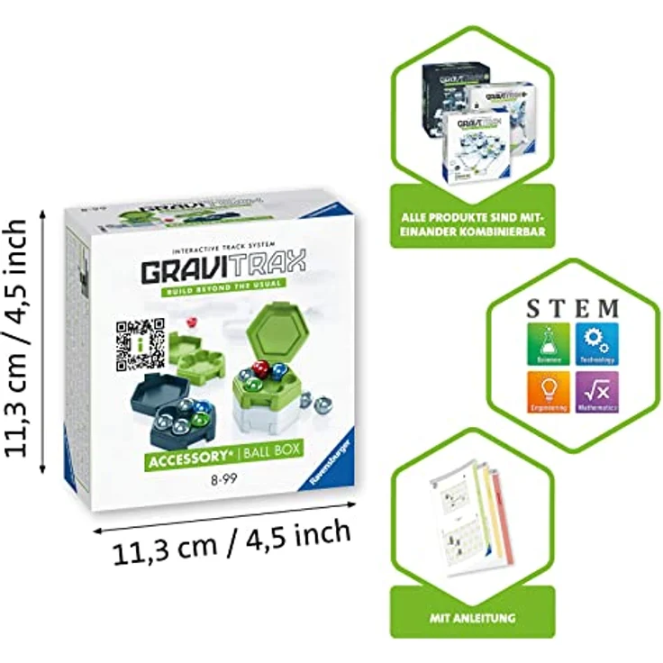 Ravensburger GraviTrax Accessory Ball Box - Ideales Zubehör für spektakuläre Kugelbahnen, Konstruktionsspielzeug für Kinder ab 8 Jahren – Bild 4