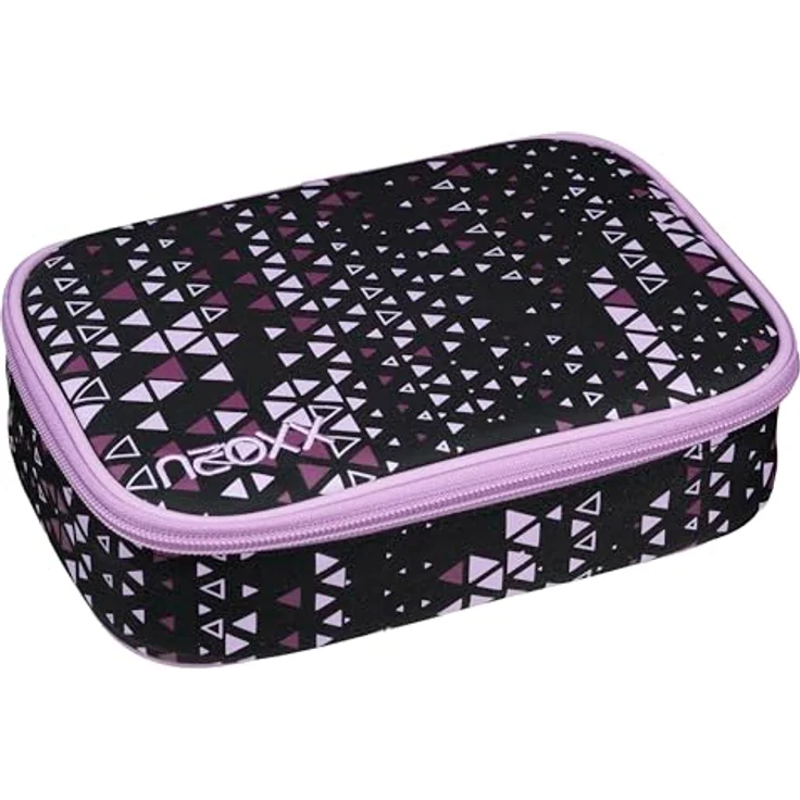 neoxx Schlamperbox Dunk Purple Crush, Federmäppchen mit Platz für 1 Geodreieck und 26 Stifteschlaufen, ca. 23,5 x 17 x 6,5 cm, aus recycelten PET-Flaschen – Bild 1