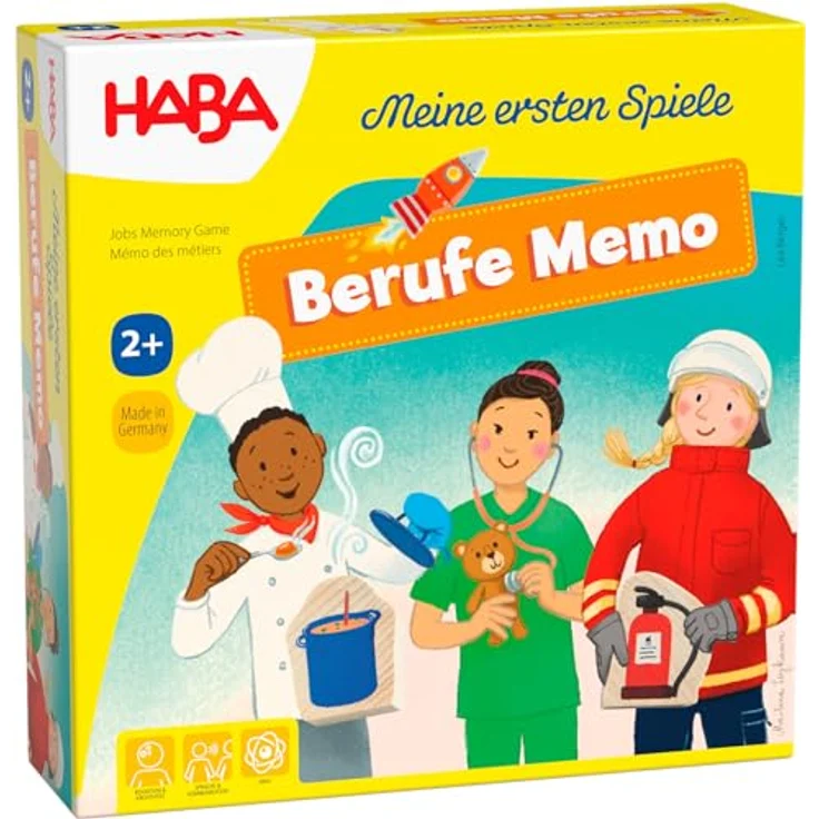 HABA Meine ersten Spiele – Berufe Memo, Brettspiel zur spielerischen Berufserkundung mit Holzpuzzles und Selbstkontrolle – Bild 1