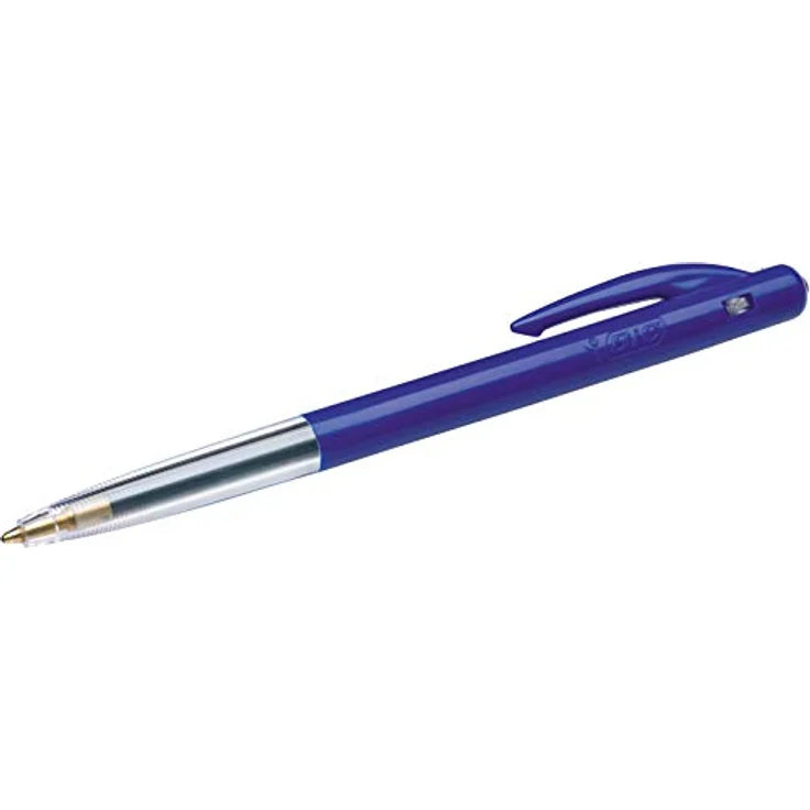 Bic M10 Kugelschreiber, 0.32 mm, Druckmechanismus, 50 Stück, Blau, Transparent – Bild 3