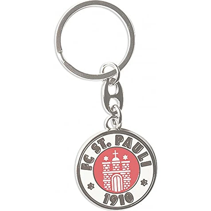 FC St. Pauli Schlüsselanhänger Logo, hochwertiger Anhänger mit rotem Tor-Design und Schriftzug "FC St. Pauli 1910" – Bild 2