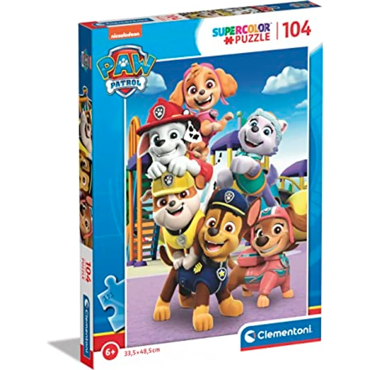 Clementoni Supercolor Puzzle Paw Patrol, 104 Teile, leuchtend bunt, Geschicklichkeitsspiel für Kinder ab 6 Jahren, Made in Italy – Bild 1