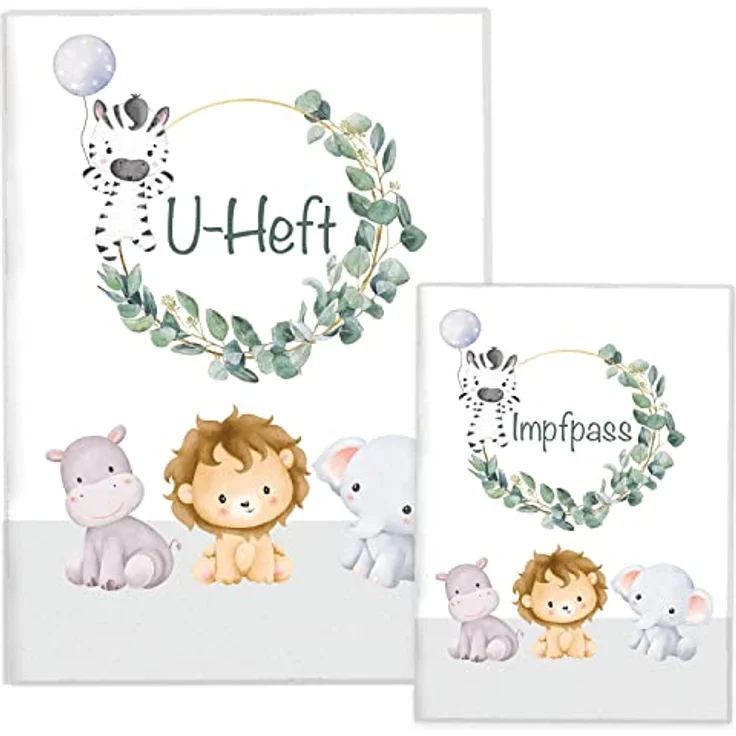 Cozy Racoon U-Heft- und Impfpasshülle ohne Personalisierung| 3- teiliges Set |Hochwertige Hülle für Untersuchungsheft und Impfpass Deines Kindes | Süße Tiere – Bild 2