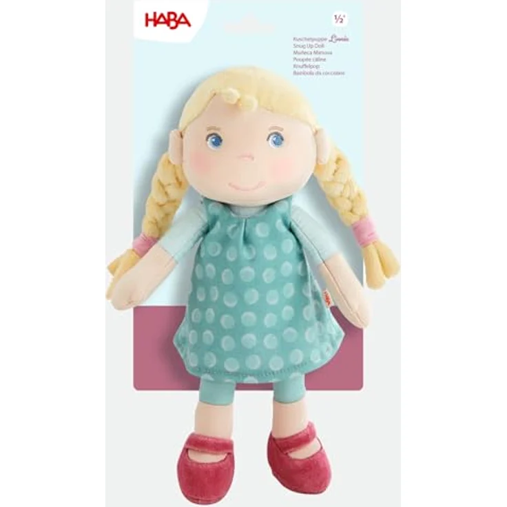 Haba Stoffpuppe / Kuschelpuppe 25 cm - Linnéa, weiche Begleiterin für Babys, waschbar bei 30 °C, Baumwolle und Polyester – Bild 6