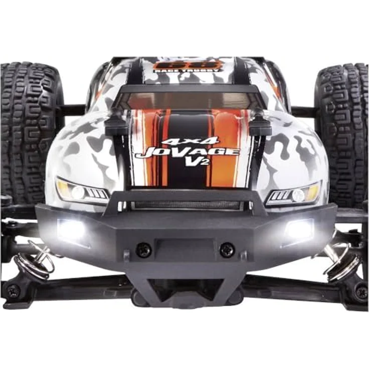 Reely JoVage 4x4 V2 Orange/Weiß Brushed 1:16 RC Modellauto Elektro Truggy Allradantrieb (4WD) RTR 2,4 GHz inkl. Akku - Spritzwassergeschützter Empfänger/ESC, LED-Scheinwerfer, Gripstarke Räder – Bild 3
