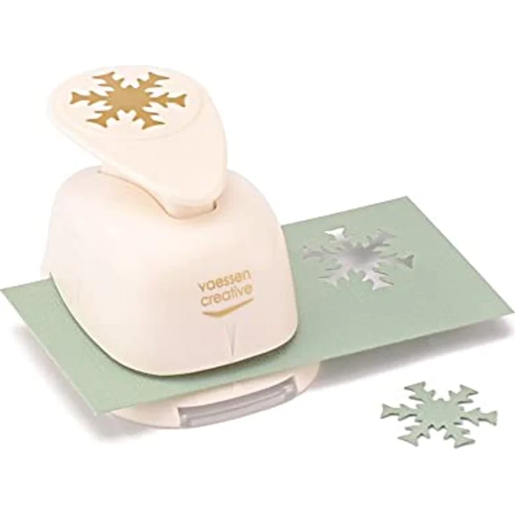 Vaessen Creative Motivstanzer Set, 3 Stück für Weihnachten, präzise Stanzer für Papier bis 250 g/m², Weiß-gold – Bild 4