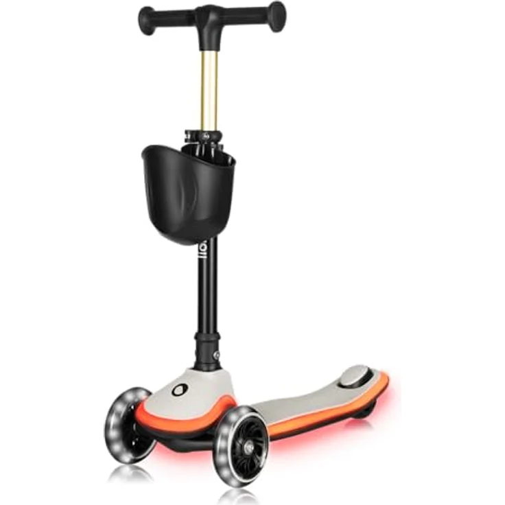 lionelo Dreiradscooter MEY, LED-Deck, faltbare Lenkstange, Tragegriff, bis 50 kg, ab 3 Jahren – Bild 8