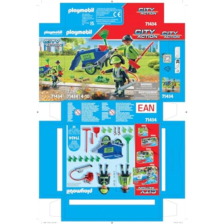 PLAYMOBIL 71434 Stadtreinigungsteam Spielset, Mehrfarbig mit Rechen, Besen und Laubbläser für Kinder ab 4 Jahren – Bild 8