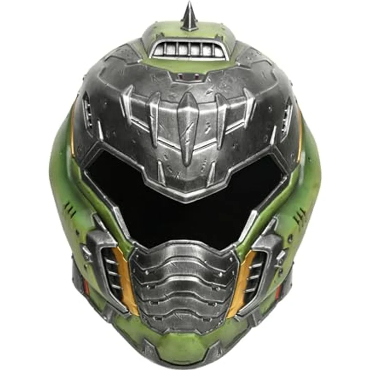 DPI Merchandising DOOM: The Dark Ages Helm-Replik-Bundle, tragbare Helmreplika mit LED-Lichteffekten, inklusive blauer Schlüsselkartenreplika und 3 gewebten Aufnähern – Bild 4