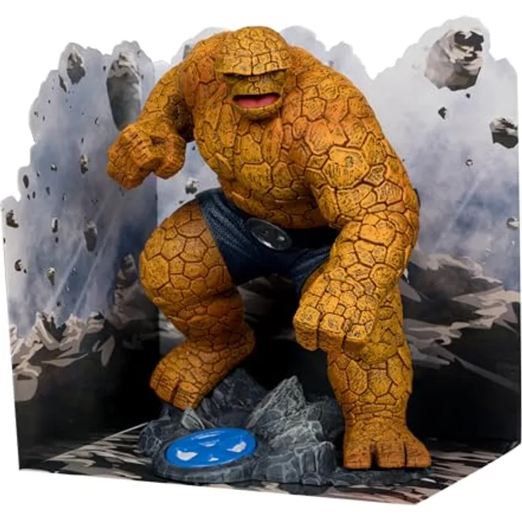 McFarlane Marvel Collection PVC Statue 1/10 The Thing, detailreiche Sammelfigur mit Diorama-Base, 17 cm, #642