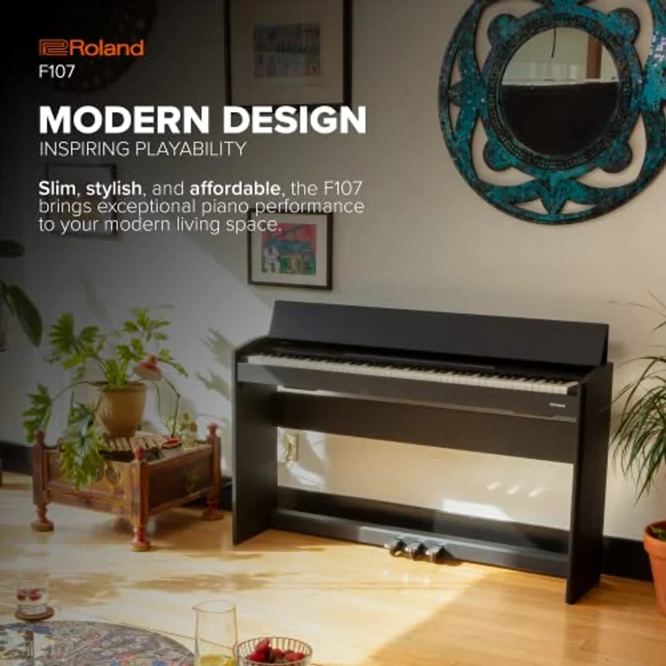 Roland F107-BKX, 88-Tasten Keyboard mit SuperNATURAL Piano Klangquelle und Bluetooth-Verbindung, schwarz – Bild 3