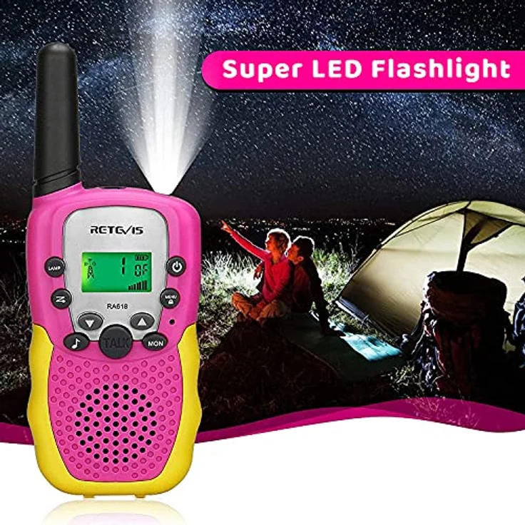 Retevis RA618 Walkie Talkie Kinder, 8 Kanäle, VOX-Funktion, bis zu 3 km Reichweite, rosa, 1 Paar – Bild 3