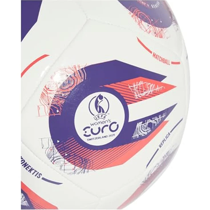 adidas Unisex Womens Euros 2025 Club Official Football, Höchste FIFA-Bewertung, Weiß/Pantone/Lucid Lemon, Größe 5 – Bild 3