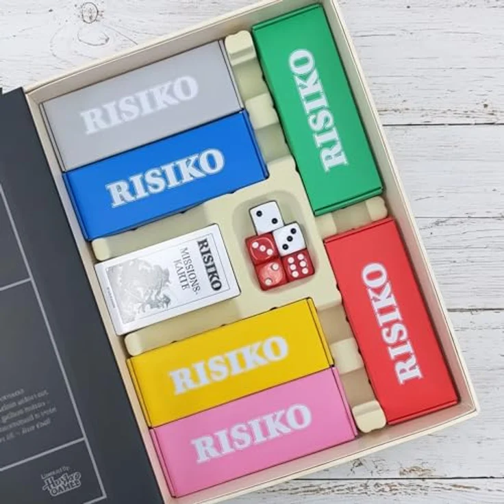 Gomazing Risiko Vintage Buch Design Edition, Strategiespiel mit Weltkarte, 6 Armeen in Aufbewahrungsboxen, für 2-6 Spieler ab 10 Jahren – Bild 4
