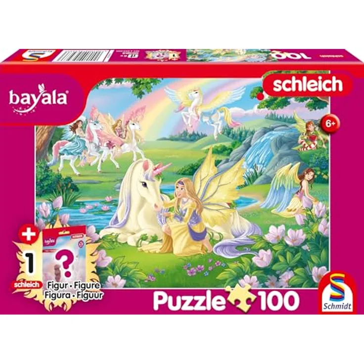 Schmidt Spiele 56563 Bayala, 100 Teile Kinderpuzzle mit Original Schleich Figur, ab 6 Jahren, 36,1 x 24,3 cm
