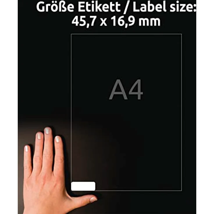 AVERY Zweckform L6021REV-25, 1.600 selbstklebende Etiketten, weiß, 45,7 x 16,9 mm, FSC®-zertifiziert – Bild 4