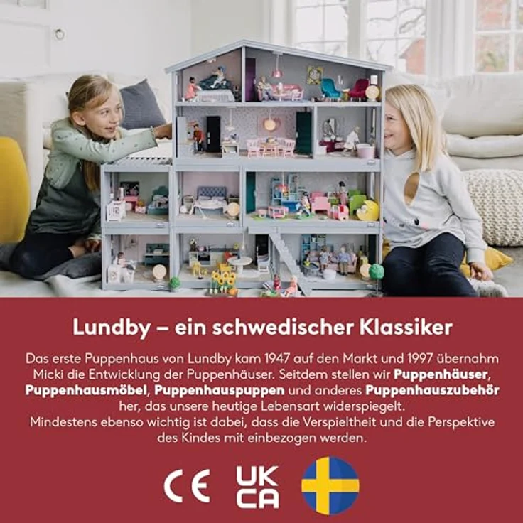 Lundby Puppenhausmöbel Puppenhauszubehör, 2-teiliges Set mit dekorativer Beleuchtung aus natürlichen Materialien, für Kinder ab 4 Jahren – Bild 5