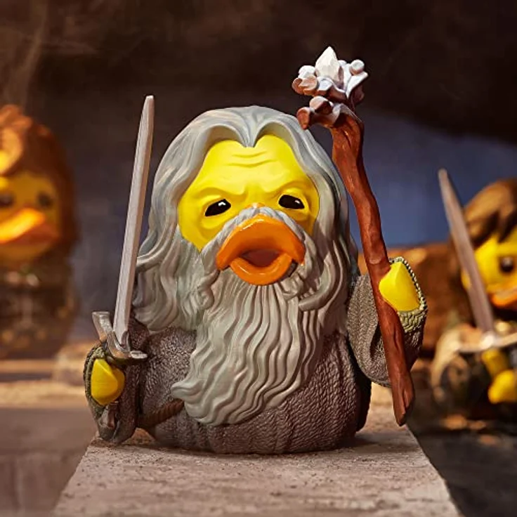 TUBBZ Tubbz-Ente Herr des Rings Gandalf (Du sollst nicht gehen) - Offiziell lizenzierte Sammelfigur, 9 cm hoch, mit magischem Stab und Schwert – Bild 3