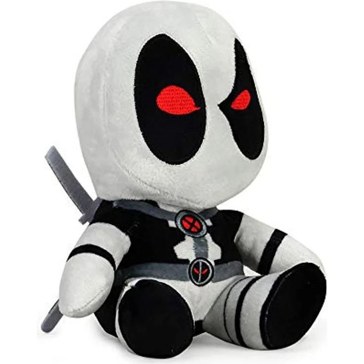 Kidrobot RUBIE'S Marvel X-Force Deadpool Plüsch Phunny, grau-schwarz, 20 cm mit 2 Ninja-Schwertern – Bild 5