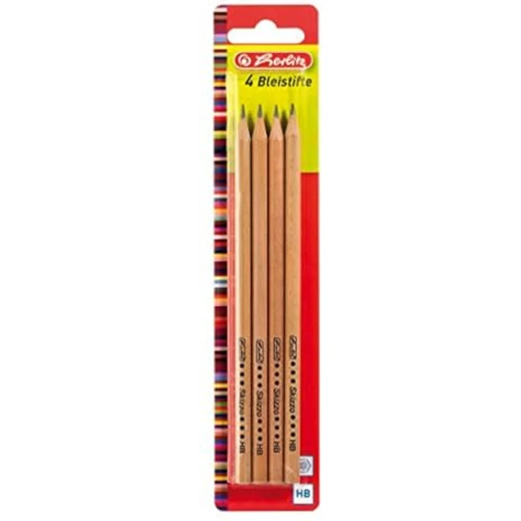 Herlitz Bleistifte Skizzo natur HB 4 Stück FSC - Preisvergleich – Bild 2
