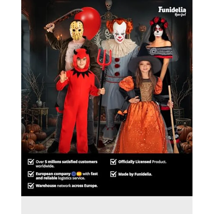 Metamorph ES Kapitel 2 – Pennywise Kostüm, mehrteiliges Clownskostüm mit Oberteil, Hose, Clownskragen und dekorativen Bommeln, XXL – Bild 6