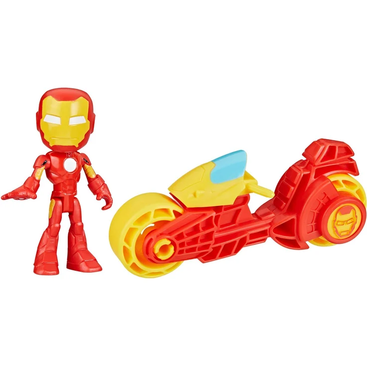 Hasbro Actionfigur Marvel Spidey and His Amazing Friends, Iron Man & Motorrad, Superhelden-Spielset mit Iron Man Figur und Motorrad – Bild 1