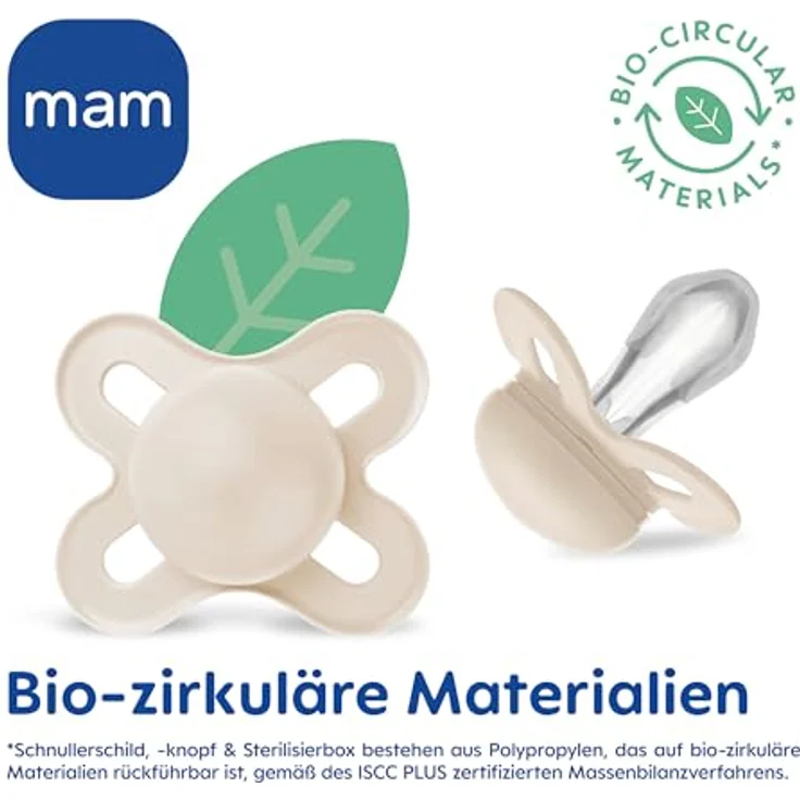 MAM Start Pure Schnuller im 2er-Set, Baby Schnuller speziell für Früh- und Neugeborene, aus nachhaltigem & bio-erneuerbarem Material, mit Schnullerbox, 0-2 Monate, Schnecke/Fuchs – Bild 11