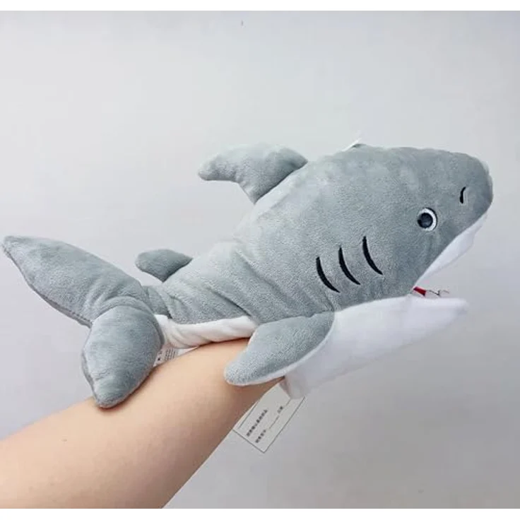 LOMTRATS Meerestier-Handpuppen, Haie und Wale mit beweglichen Mündern, 45 cm, Plüsch, ideal für Geschichtenerzählen und Spiele – Bild 2