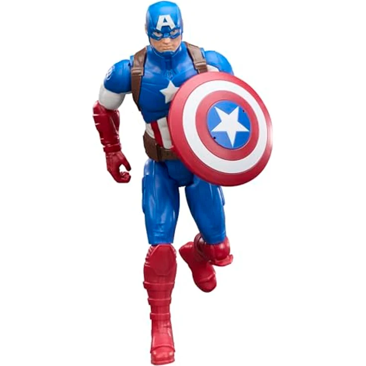 Marvel Avengers Titan Serie Captain America Action-Figur, 29,2 cm, mit abnehmbaren Schild und 11 Bewegungspunkten, für Kinder ab 4 Jahren – Bild 4