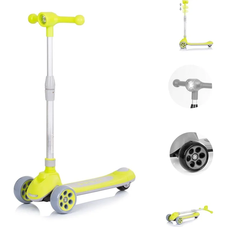 Chipolino Kinderroller Orbit 3 LED-Räder Bremse höhenverstellbar klappbar grün