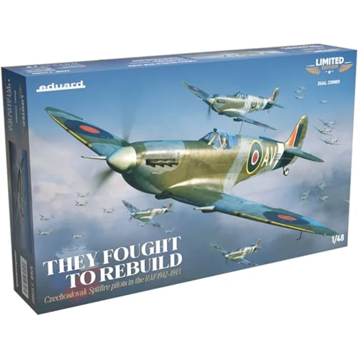 Eduard Eduard EDU11180 1/48 Dual Combo Limited Edition British Spitfire Mk.5b, Kunststoffmodell mit 12 Markierungen und geätzten Teilen