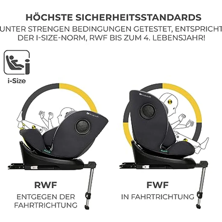 KinderKraft I-360, Reboarder Kindersitz für Kinder von 0 bis 12 Jahren, ECE R129/i-Size, drehbar mit Easy Spin System und H-Guard-Sicherheitssystem – Bild 4