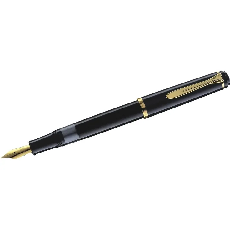 Pelikan Füllfederhalter Tradition M200, Edelstahlfeder, schwarz