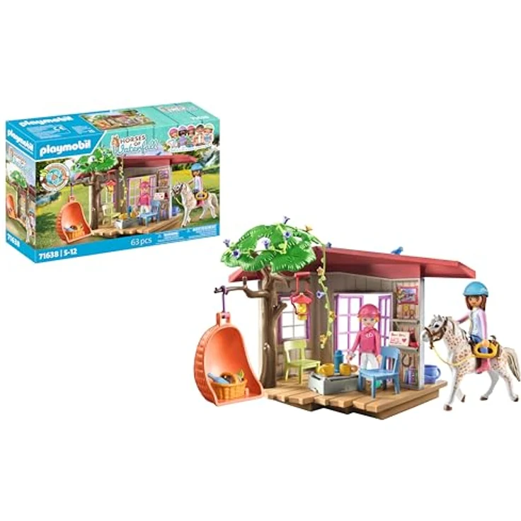 Playmobil 71638, Horses of Waterfall - Horse Fans Clubhouse mit verstecktem Wasserfall und gemütlicher Schaukel – Bild 1