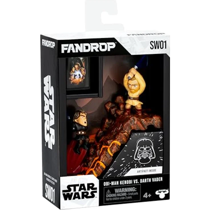 Fandrop SW01-Star Wars: Revenge of The Sith - Obi-Wan Kenobi VS. Darth Vader, episches Diorama mit einzigartigem Artefakt und detailliertem Szenenmarker – Bild 1