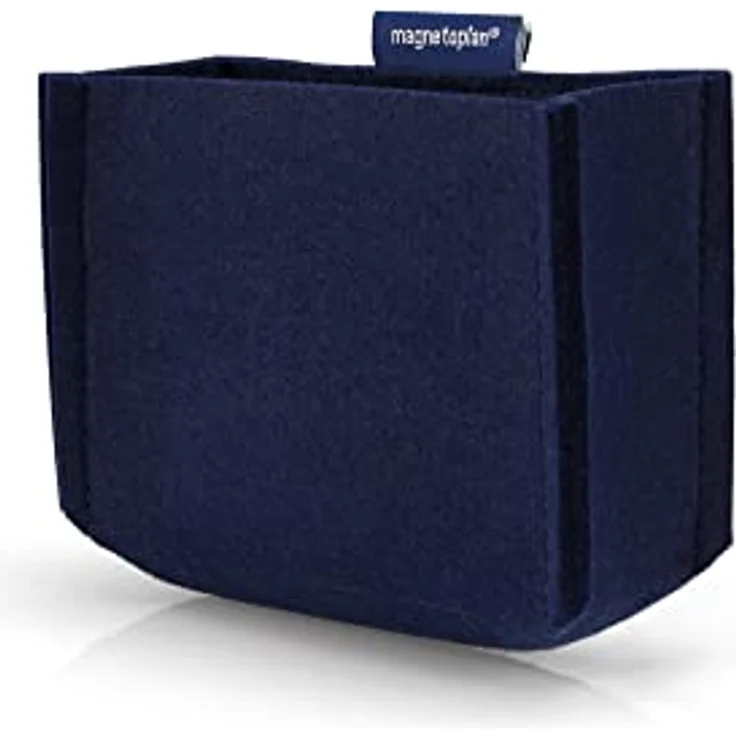magnetoplan magnetoTray ecoAware Medium, magnetischer Stifteköcher aus Filz, 13 x 10 x 6 cm, blauer Stiftehalter aus recycelten PET-Flaschen – Bild 3