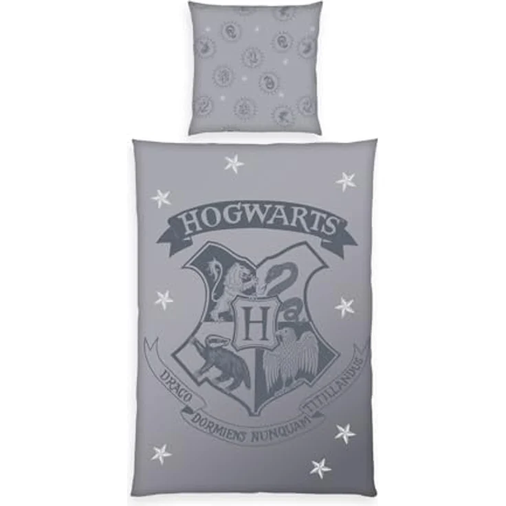 Herding Bettwäsche Harry Potter, Kopfkissenbezug 80 x 80 cm mit Wende-Motiv, Bettbezug 135 x 200 cm, Mit Reißverschluss, 100% Baumwolle/Renforcé – Bild 1
