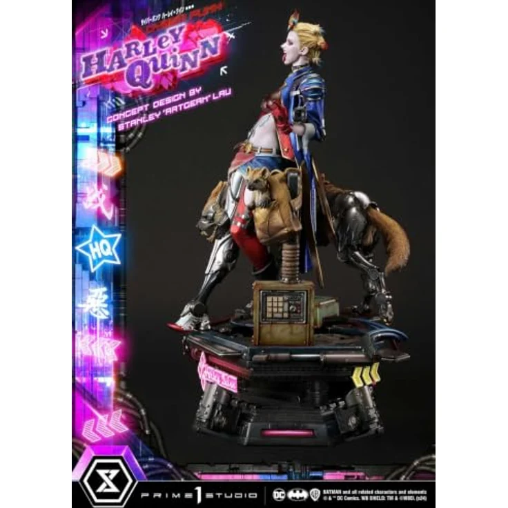 Prime 1 Studio Batman Ultimate Premium Masterline Series Statue Cyberpunk Harley Quinn, 60 cm mit LED-Beleuchtung und zwei austauschbaren Kopfteilen – Bild 6