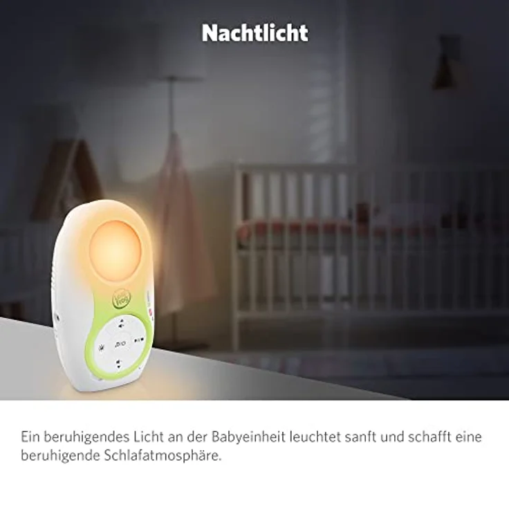 LeapFrog LF80 Babyphone Audio-Überwachung, Digitales Babyfon mit Zwei Akkus, große Reichweite Babyphone ohne Kamera, Temperatursensor, Erinnerungsfunktion, Geräuschanzeiger, Nachtlicht, Stimmaufnahme – Bild 5