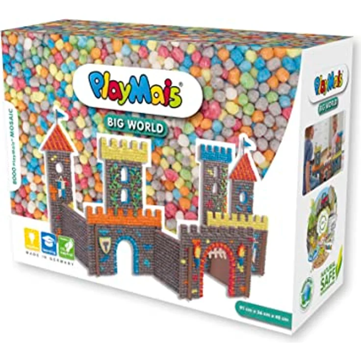 PlayMais® MOSAIC BIG WORLD CASTLE - Bastel-Set für Kinder ab 3 Jahren | Motorik-Spielzeug mit 8.000 Basteln & Lernen + | Fördert Kreativität & Feinmotorik……… – Bild 1