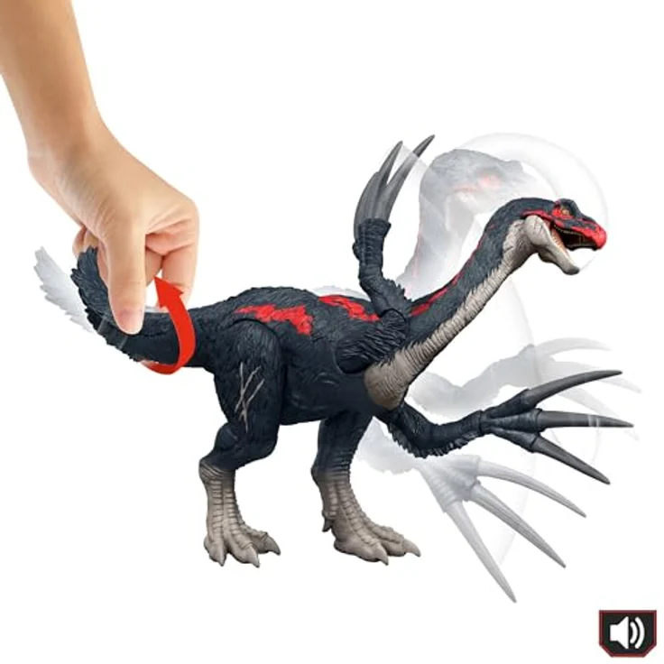 Mattel Jurassic World Chaostheorie Terizinosaurus, Sammelfigur mit Geräuschen und Angriffsfunktionen, ab 4 Jahren – Bild 4