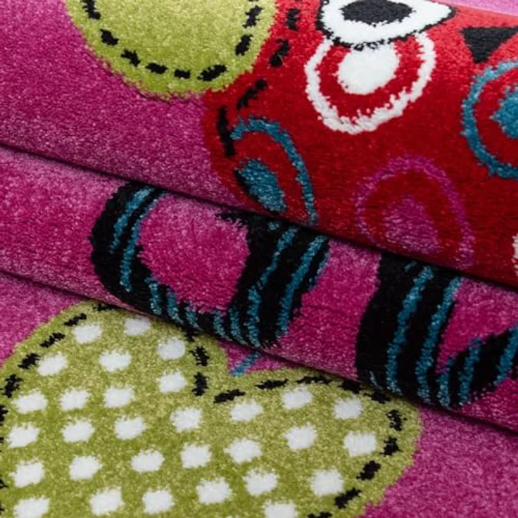 Carpetsale24 Kinderteppich Eule Violett 80x150 cm – Rutschfest, Allergikerfreundlich, Oeko-Tex Zertifiziert, Weiche Spieloberfläche – Bild 5